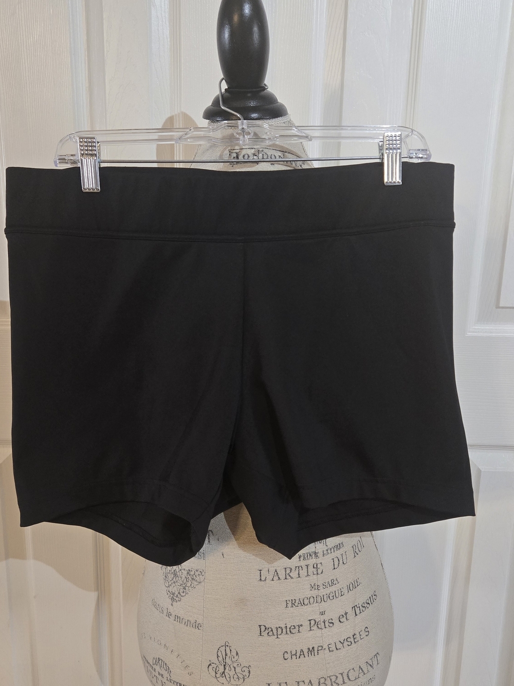 Adidas Primegreen Womens Black Solid Athletic Shorts Stretch Elastic Waist XL